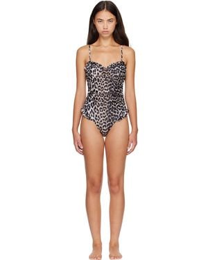 Ganni Leopard Swimsuit - Multicolor