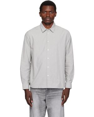 Maison Kitsuné Handwriting Striped Casual Shirt - Grey