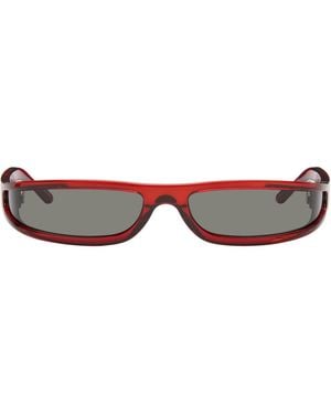 Rick Owens Burgundy Tower Fog Sunglasses - Brown