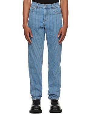 Mugler Blue Spiral Jeans