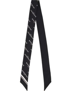 Givenchy Shadow' Bicolour Bandeau Silk Scarf - Black