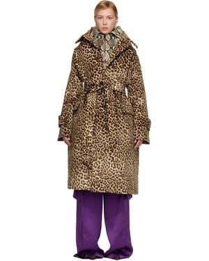 Duran Lantink Oversized Faux-Suede Trench Coat - Brown