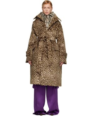 Duran Lantink Trench Surdimensionné Brun En Suède Synthétique - Marron