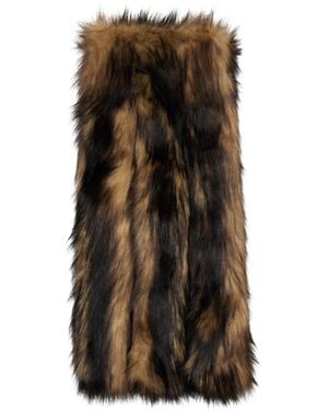 Simone Rocha Triple Slit Faux Fur Scarf - Black