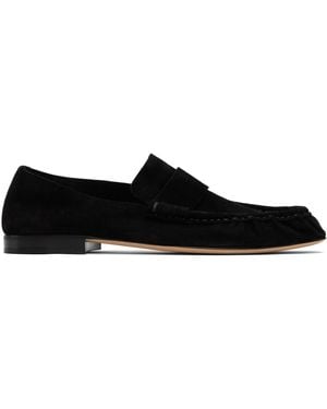 The Row Soft Suede Loafers - Black