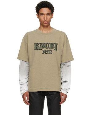 Ksubi Khaki Animalistik Layered L/Ekcess T-Shirt - Natural