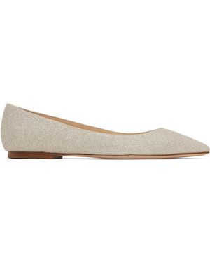 Jimmy Choo シルバー Romy フラットシューズ - ブラック