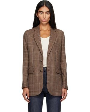 A.P.C. Check Wool Blazer - Brown