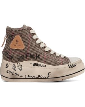 R13 Khaki Kurt High Top Trainers - Natural