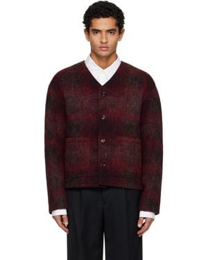 Tonywack Burgundy V-Neck Cardigan - Red