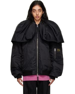 Raf Simons Couture Drape ボンバージャケット - ブラック