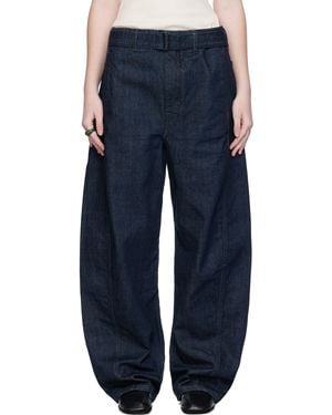 Lemaire Twisted Belted Jeans - Blue