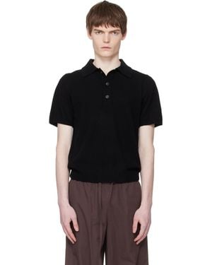 Entire studios Short Sleeve Knit Polo - Black