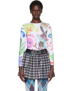 Chopova Lowena Splat Wet Fitted Jersey T-Shirt - Blue