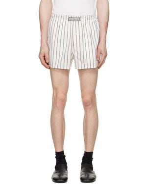 Louis-Gabriel Nouchi Off- Striped Cotton Shorts - White