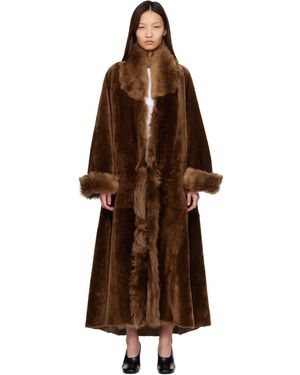 Nour Hammour Sima Shearling Coat - Brown