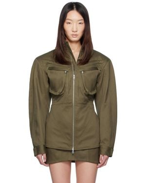 Mugler Khaki Cargo Jacket - Green