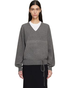 LE17SEPTEMBRE Pull Wholegarment Gris À Col En V