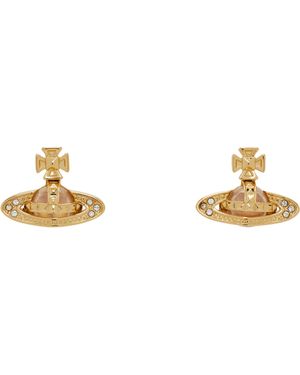 Vivienne Westwood Boucles D'Oreilles En Bas-Relief Pina Dorées - Noir