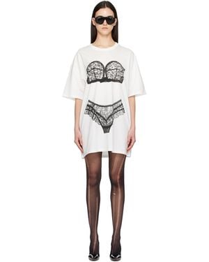 VAQUERA Trompe L'Oeil Tall Tee Minidress - Black