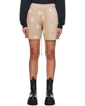 Rhude Short à motif cachemire en tricot jacquard - Noir