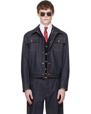 Thom Browne Selvedge Denim Backstrap Utility Jacket - Blue