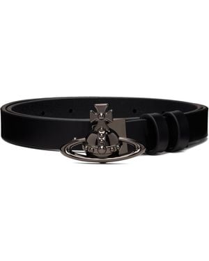 Vivienne Westwood Small Orb Buckle Belt - Black