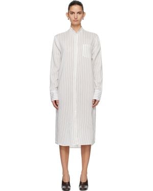 TOTEME Striped Summer Tunic Midi Dress - Black