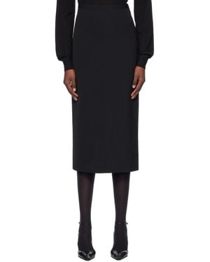 The Row Viscose-Wool Blend Midi Skirt - Black