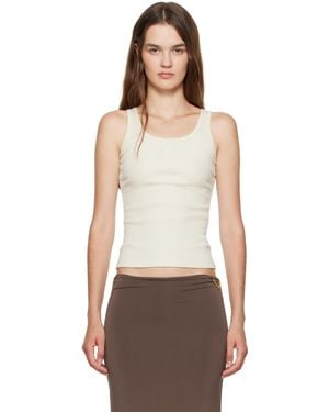Amiri Off- 'Ma' Embroidery Tank Top - Multicolour