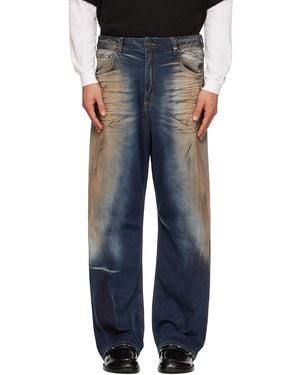we11done Loose-Fit Dirty Jeans - Blue