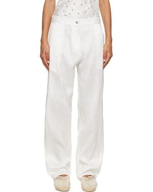 RESCHA Ssense Exclusive Raw Silk Trousers - White