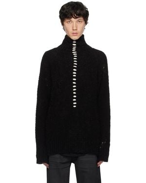 Thom Krom Brushed Alpaca-Blend Bouclé Turtleneck Jumper - Black