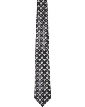 Dries Van Noten Printed Silk Tie - Black