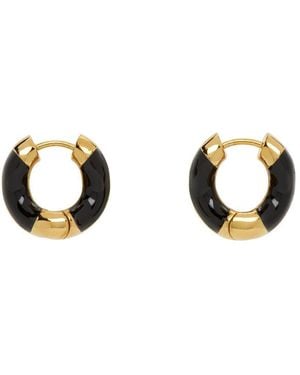 C.Chesnais Ssense限定 ゴールド＆ブラック スモール Wave ピアス