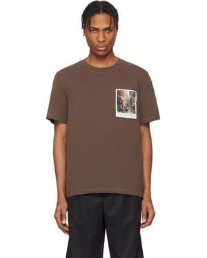 Helmut Lang ブラウン Downtown Postcard Tシャツ