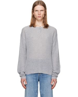 Helmut Lang Textured Henley - Grey