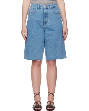 Rohe Baggy Fit Denim Shorts - Blue