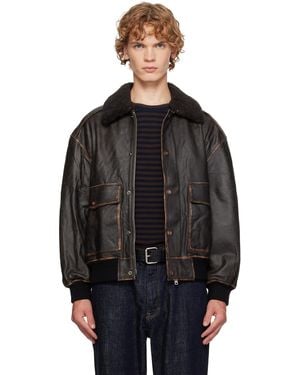DUNST Detachable A-2 Leather Jacket - Black