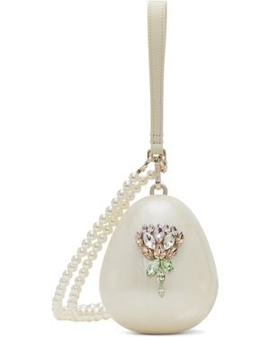 Simone Rocha Off- Embellished Micro Pearl Egg Bag - White