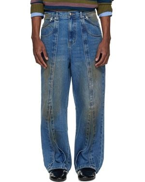 ANDERSSON BELL Layered Wide-Leg Jeans - Blue