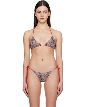 Miaou Haut De Bikini Kauai Brun Et Rouge - Noir