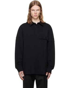 Simone Rocha Polo De Rugby Noir À Rayure À Boucle