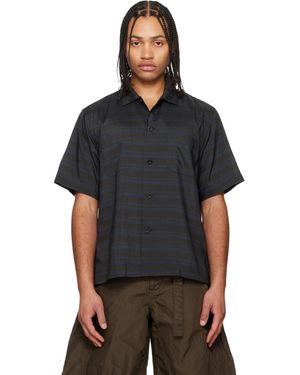 Sacai Horizontal Stripe Shirt - Black