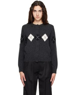 NOTHING WRITTEN Heritage Argyle Knit Cardigan - Black