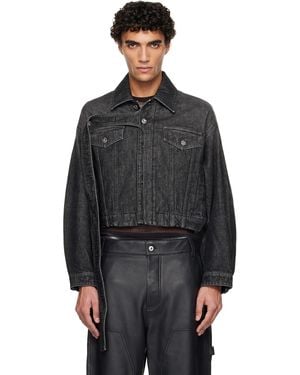 Jean Paul Gaultier Oversized Strap Denim Jacket - Black