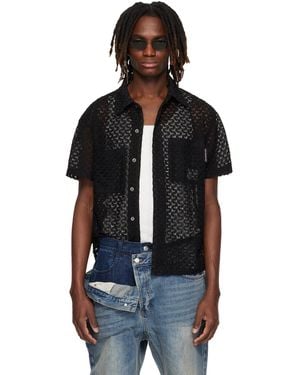 ANDERSSON BELL Tres Sheer Knitted Shirt - Black