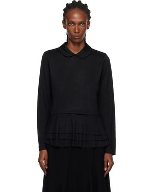 Tao Comme Des Garçons Tiered Wool Jersey Sweater - Black