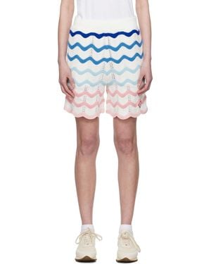 CASABLANCA Gradient Wave Crochet Shorts - Multicolour