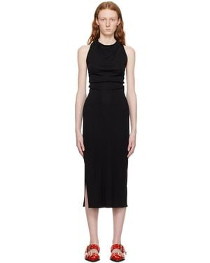 Helmut Lang Black Twisted Maxi Dress